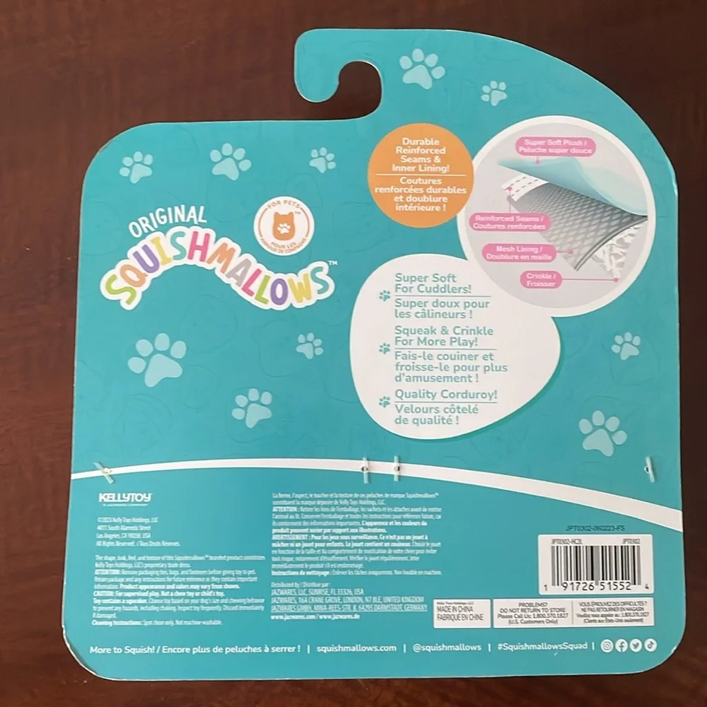 Squishmallow Dog Toy Set Poplina Cupcake And Boba Diedre